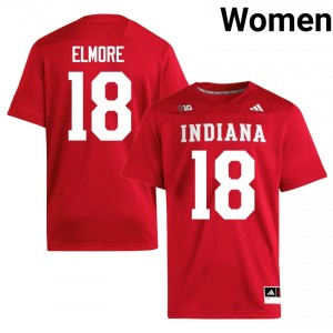 #18 Parker Elmore Hoosiers Jersey | Women Crimson High School Stitched Football Collection 76054719