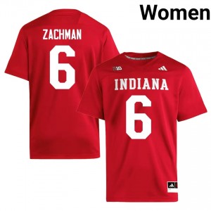 #6 Preston Zachman Hoosiers Jersey | Women Crimson University Stitched Football Collection 64275319