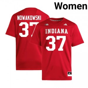 Riley Nowakowski #37 Jersey | Indiana Hoosiers Women Crimson Premium Embroidered NCAA Foottball 47479969