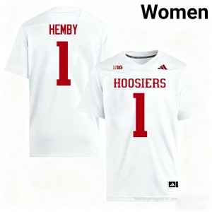 #1 Roman Hemby Hoosiers Jersey | Women White College Stitched Foottball Collection 91637643