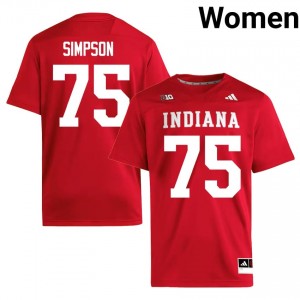 #75 Sam Simpson Hoosiers Jersey | Women Crimson Player Stitched Football Collection 41315469