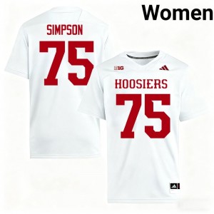 Sam Simpson #75 Jersey | Indiana Hoosiers Women White Premium Embroidered NCAA Football 80020982