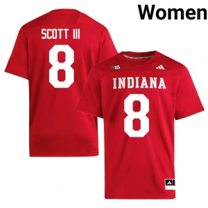 #8 Stevie Scott III Hoosiers Jersey | Women Crimson High School Stitched Football Collection 97093688