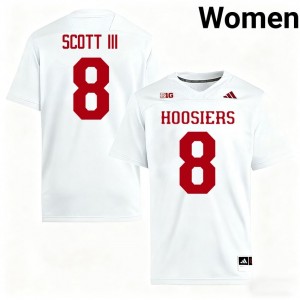 Stevie Scott III #8 Jersey | Indiana Hoosiers Women White Premium Embroidered Player Football 85175323