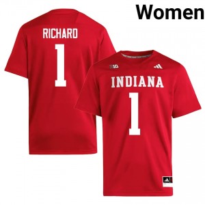 IU #1 Turbo Richard Game-Day Jersey | Women Crimson High School Football Premium Embroidered 25381595