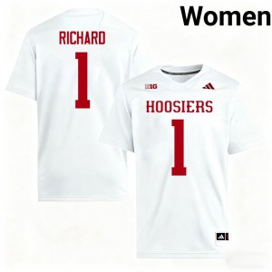 Authentic Turbo Richard Jersey | #1 White IU Hoosiers Women Football Stitched & Licensed 33159198