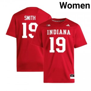 Authentic Zacharey Smith Jersey | #19 Crimson IU Hoosiers Women Foottball Stitched & Licensed 27102643