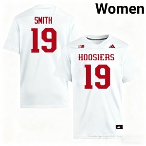 IU #19 Zacharey Smith Game-Day Jersey | Women White Player Foottball Premium Embroidered 63045712