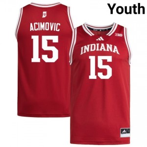 #15 Andrej Acimovic Hoosiers Jersey | Youth Crimson University Stitched Basketball Collection 89503613