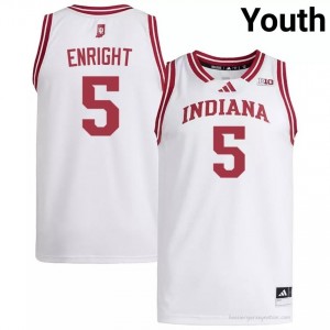 Conor Enright #5 Jersey | Indiana Hoosiers Youth White Premium Embroidered College Basketball 57346752