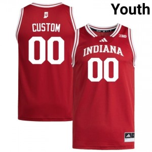 #00 Custom Hoosiers Jersey | Youth Crimson Player Stitched Basketball Collection 84569588