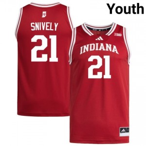 Drew Snively #21 Jersey | Indiana Hoosiers Youth Crimson Premium Embroidered NCAA Basketball 10893304