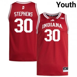 IU #30 Ian Stephens Game-Day Jersey | Youth Crimson High School Basketball Premium Embroidered 78584905