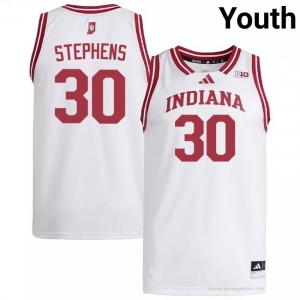 Ian Stephens #30 Jersey | Indiana Hoosiers Youth White Premium Embroidered University Basketball 97703699