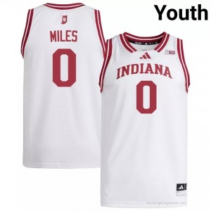 #0 Jasai Miles Hoosiers Jersey | Youth White University Stitched Basketball Collection 14236110
