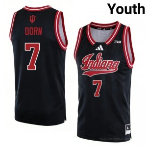 IU #7 Nick Dorn Game-Day Jersey | Youth Black University Basketball Premium Embroidered 49413676