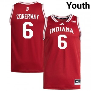 Tayton Conerway #6 Jersey | Indiana Hoosiers Youth Crimson Premium Embroidered High School Basketball 11718144