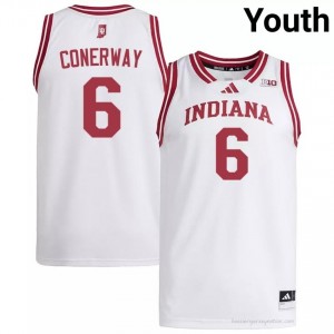 #6 Tayton Conerway Hoosiers Jersey | Youth White University Stitched Basketball Collection 51038077