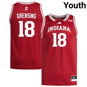Authentic Tryce Grensing Jersey | #18 Crimson IU Hoosiers Youth Basketball Stitched & Licensed 98356615