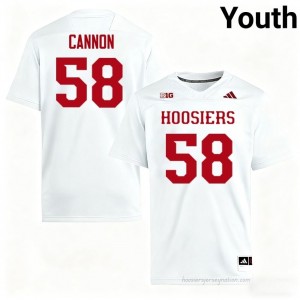 #58 Aden Cannon Hoosiers Jersey | Youth White High School Stitched Foottball Collection 29177402