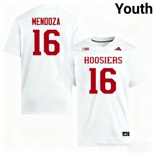 IU #16 Alberto Mendoza Game-Day Jersey | Youth White High School Foottball Premium Embroidered 45322357