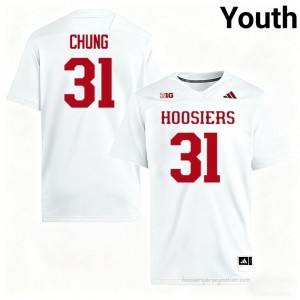 #31 Anthony Chung Hoosiers Jersey | Youth White Player Stitched Foottball Collection 69011395