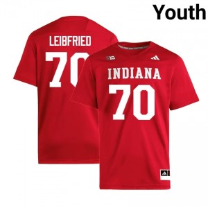 Authentic Austin Leibfried Jersey | #70 Crimson IU Hoosiers Youth Foottball Stitched & Licensed 53055061