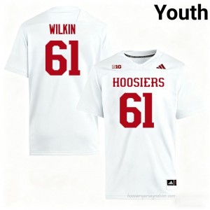 #61 Baylor Wilkin Hoosiers Jersey | Youth White College Stitched Foottball Collection 85033049