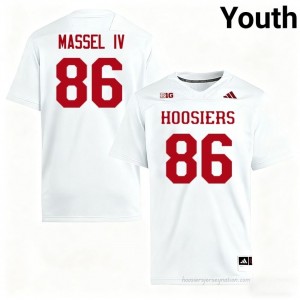 #86 Bruno Massel IV Hoosiers Jersey | Youth White NCAA Stitched Foottball Collection 89787777