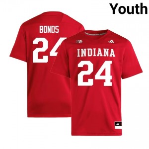 Authentic Bryson Bonds Jersey | #24 Crimson IU Hoosiers Youth Foottball Stitched & Licensed 70843770