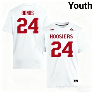 IU #24 Bryson Bonds Game-Day Jersey | Youth White NCAA Foottball Premium Embroidered 16085313