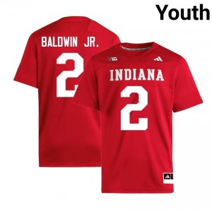 Byron Baldwin Jr. #2 Jersey | Indiana Hoosiers Youth Crimson Premium Embroidered University Foottball 27046000