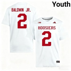 #2 Byron Baldwin Jr. Hoosiers Jersey | Youth White College Stitched Foottball Collection 41333045