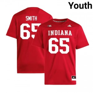 Carter Smith #65 Jersey | Indiana Hoosiers Youth Crimson Premium Embroidered College Foottball 10258774