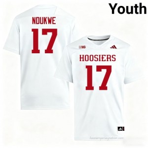 IU #17 Daniel Ndukwe Game-Day Jersey | Youth White NCAA Foottball Premium Embroidered 45534893