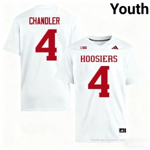 #4 Davion Chandler Hoosiers Jersey | Youth White University Stitched Foottball Collection 76179269