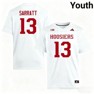 IU #13 Elijah Sarratt Game-Day Jersey | Youth White NCAA Foottball Premium Embroidered 55205364