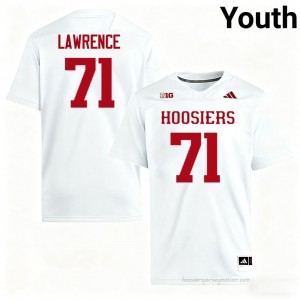 #71 Evan Lawrence Hoosiers Jersey | Youth White University Stitched Foottball Collection 56703349