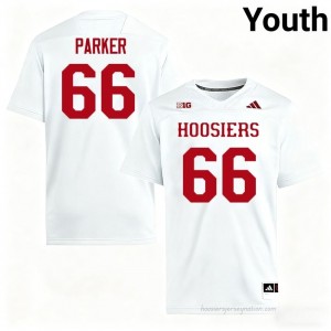 IU #66 Evan Parker Game-Day Jersey | Youth White University Foottball Premium Embroidered 85357206