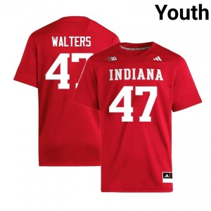 Authentic Finn Walters Jersey | #47 Crimson IU Hoosiers Youth Foottball Stitched & Licensed 90407406