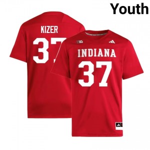 Authentic Heath Kizer Jersey | #37 Crimson IU Hoosiers Youth Foottball Stitched & Licensed 97035348