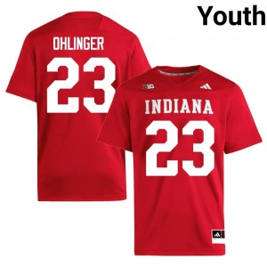 IU #23 Henry Ohlinger Game-Day Jersey | Youth Crimson Player Football Premium Embroidered 98398390