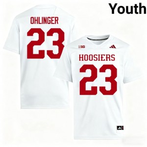 Authentic Henry Ohlinger Jersey | #23 White IU Hoosiers Youth Football Stitched & Licensed 88644949
