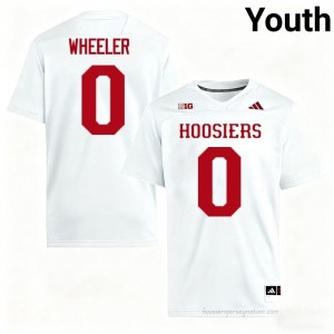 #0 Hosea Wheeler Hoosiers Jersey | Youth White NCAA Stitched Foottball Collection 55378245