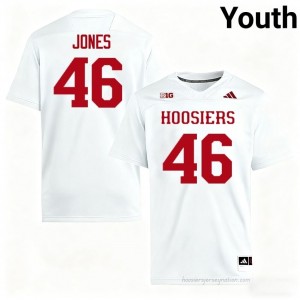 #46 Isaiah Jones Hoosiers Jersey | Youth White High School Stitched Foottball Collection 52735515