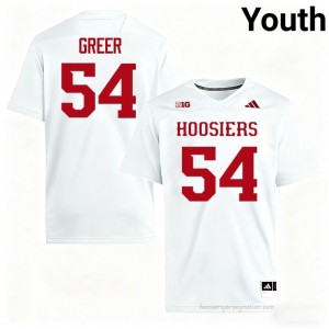 #54 Jack Greer Hoosiers Jersey | Youth White College Stitched Foottball Collection 12569612