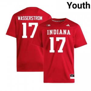 Authentic Jackson Wasserstrom Jersey | #17 Crimson IU Hoosiers Youth Foottball Stitched & Licensed 50777021