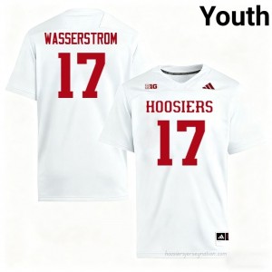 IU #17 Jackson Wasserstrom Game-Day Jersey | Youth White Player Foottball Premium Embroidered 93874719