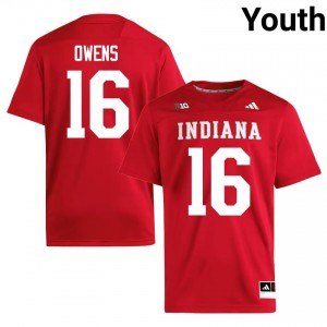 #16 Jamar Owens Hoosiers Jersey | Youth Crimson University Stitched Football Collection 67231550