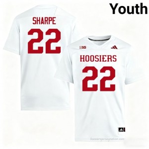 IU #22 Jamari Sharpe Game-Day Jersey | Youth White University Foottball Premium Embroidered 97515338